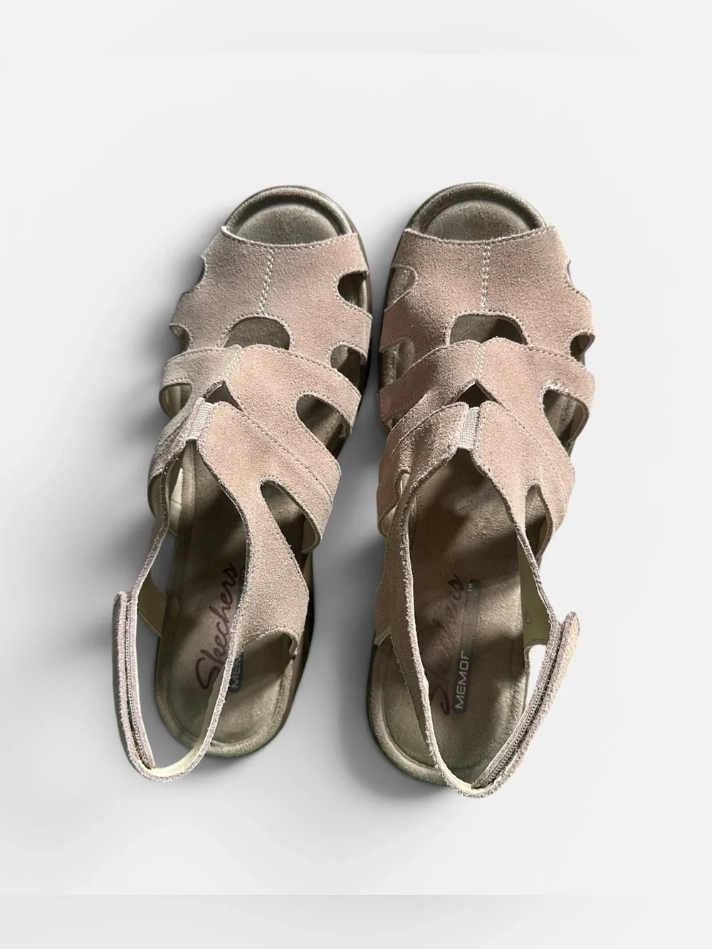 Skechers‎ Parallel Stylin Wedge Sandals Memory Foam Womens Size 8